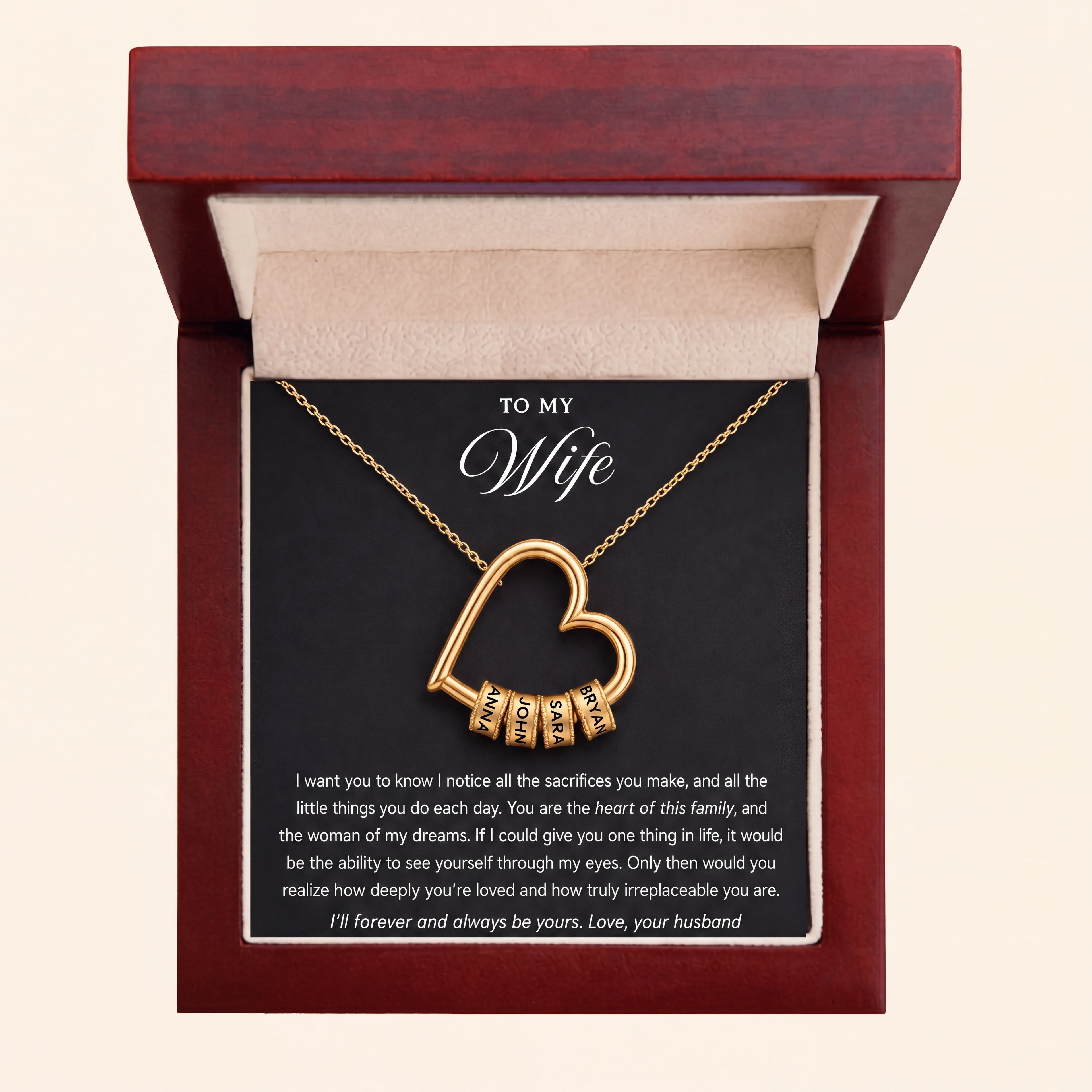 Personalized family names birthstone necklace