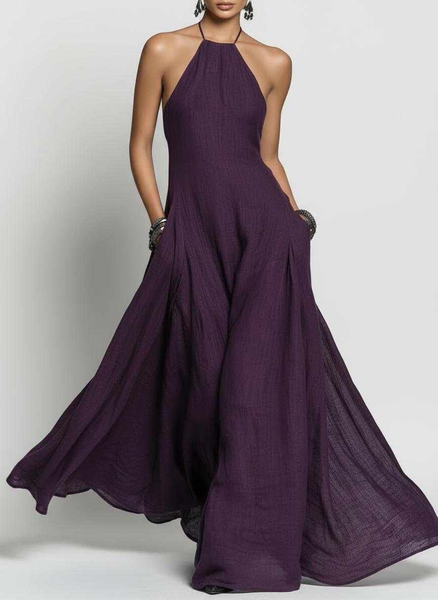 Minimalist halter maxi dress in mint green