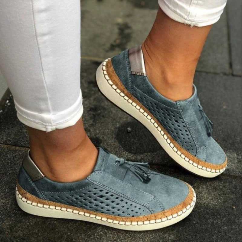 Navy cushioned comfort slip-on shoes
