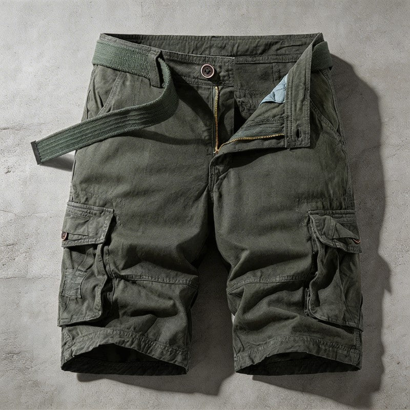 Adventure Ready | Men's Cargo Shorts with Six Pockets | Comfortable Cotton Fit for Outdoor Activities