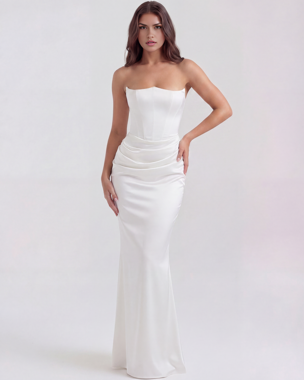 Almond Muse – Elegant Corset Dress with Boned Support – Flattering Fit