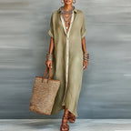 Women's Maxi Dress with Button Front & Flowy Silhouette for Summer...