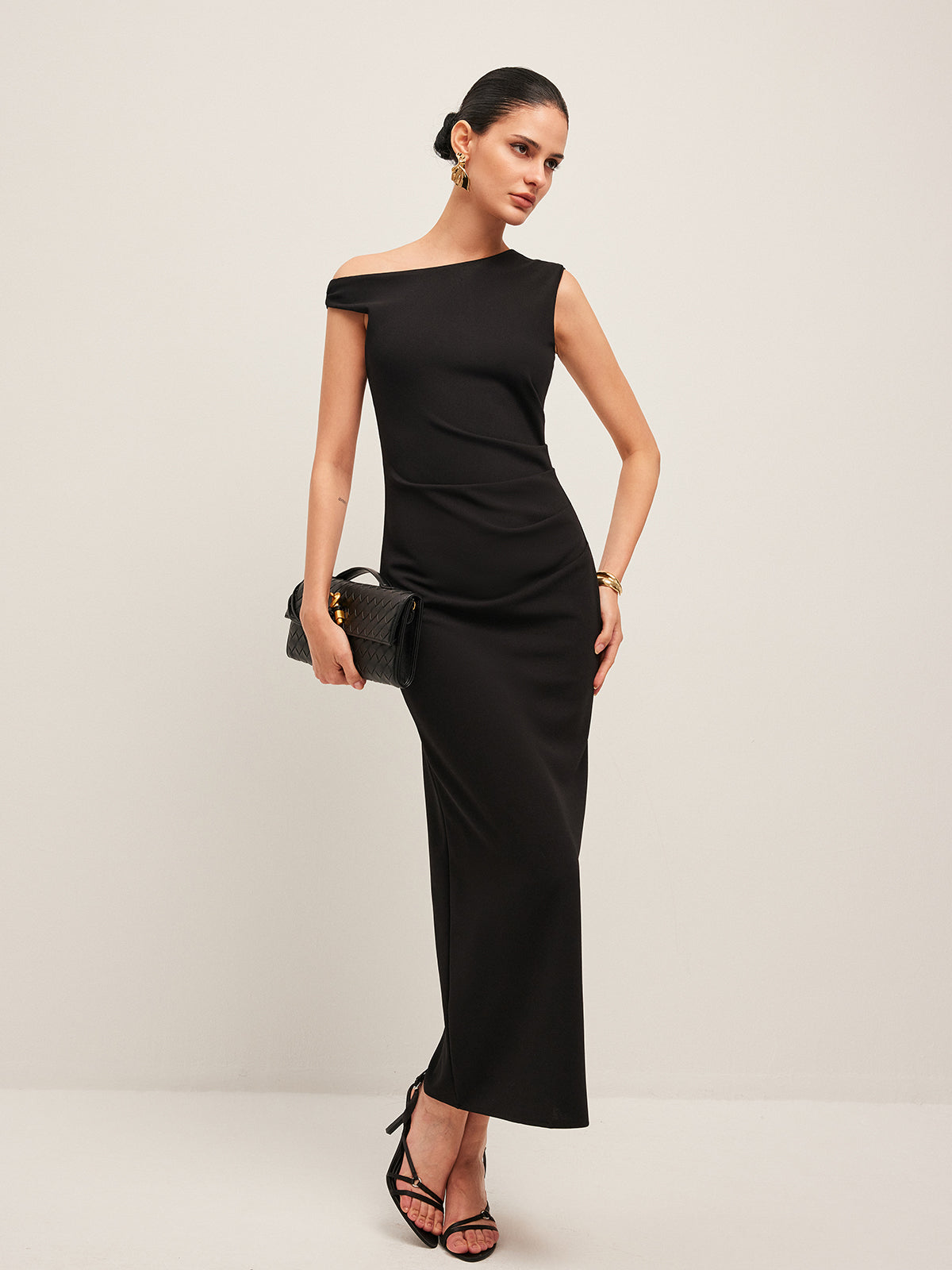 Asymmetrical Shoulder Dress