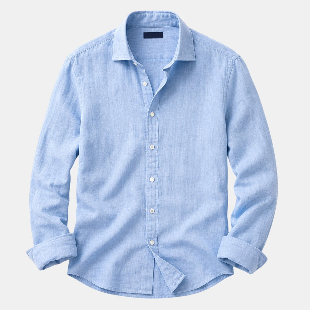 Men's Shirt with Breathable Linen-Cotton Blend | Slim Tailored Fit for Elegant Summer Comfort
