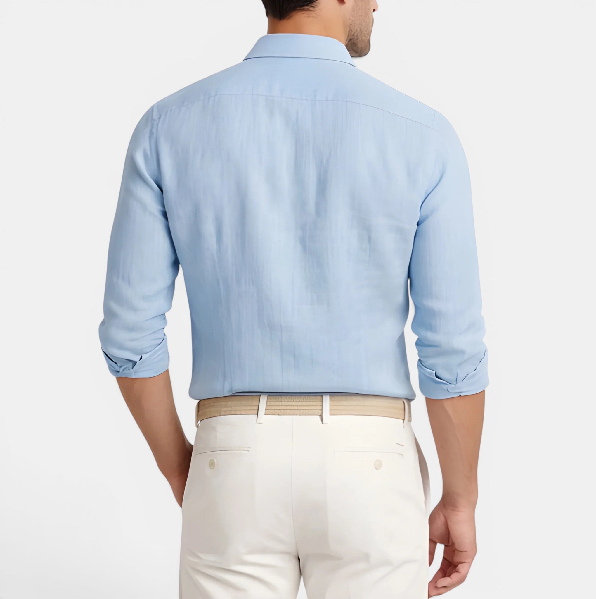 Men's Shirt with Breathable Linen-Cotton Blend | Slim Tailored Fit for Elegant Summer Comfort