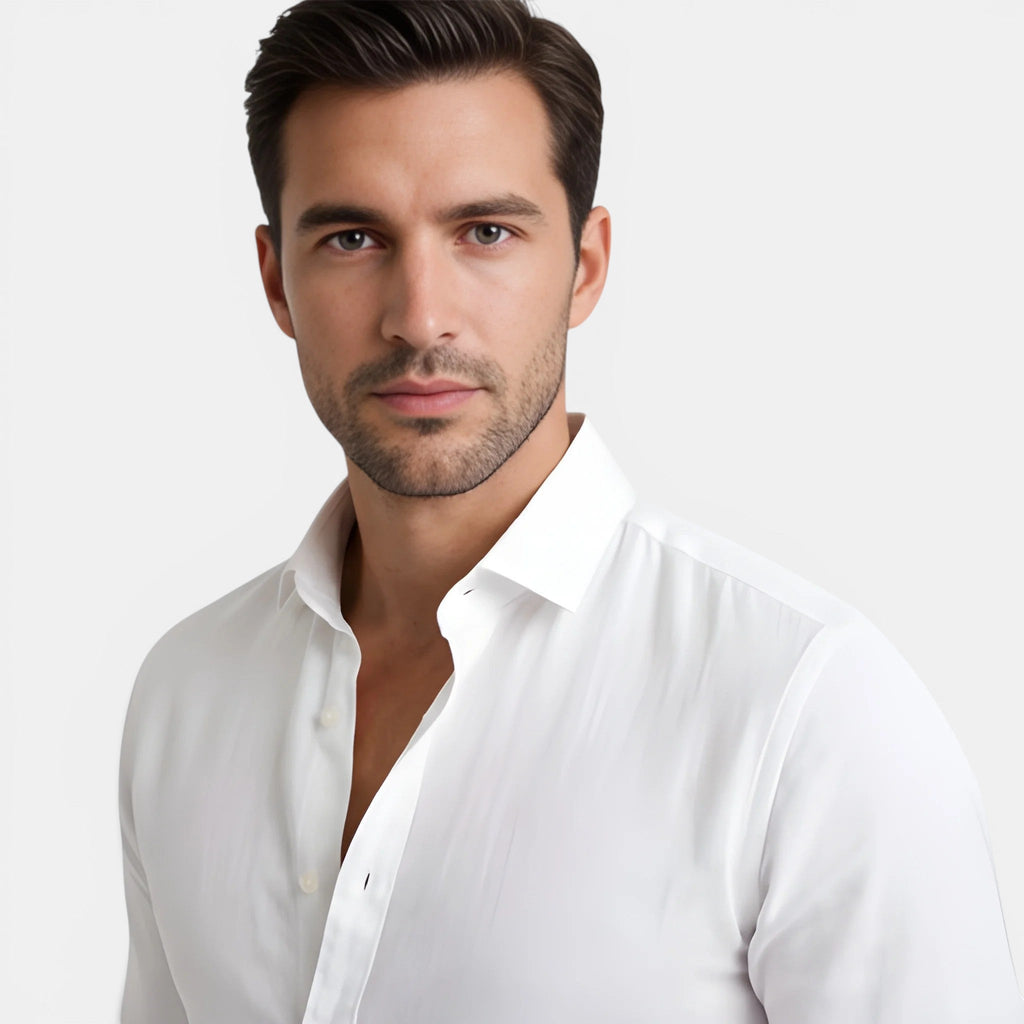 Men's Shirt with Breathable Linen-Cotton Blend | Slim Tailored Fit for Elegant Summer Comfort