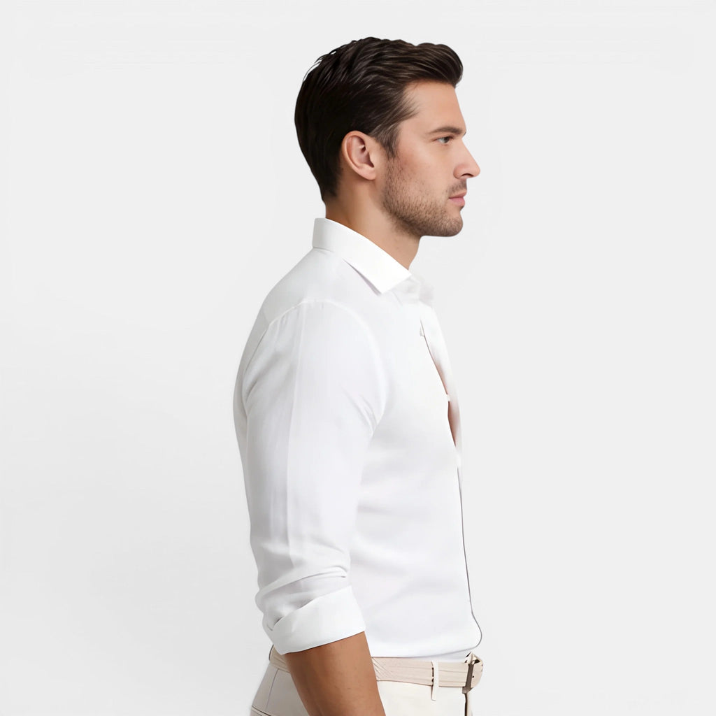 Men's Shirt with Breathable Linen-Cotton Blend | Slim Tailored Fit for Elegant Summer Comfort