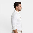 Men's Shirt with Breathable Linen-Cotton Blend | Slim Tailored Fit for Elegant Summer Comfort