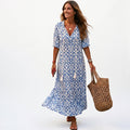 Boho Vintage Collection | Women's Summer Dress with Flattering V-Neckline | Lightweight & Breezy for Effortless Style