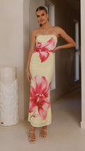 Brittani Collection | Floral Maxi Dress with Side Split & Non-Slip Bust | Comfortable Fit for Effortless Style