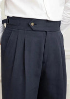 Women's Cagliari Pleated Coastal Trousers - Navy Blue 1