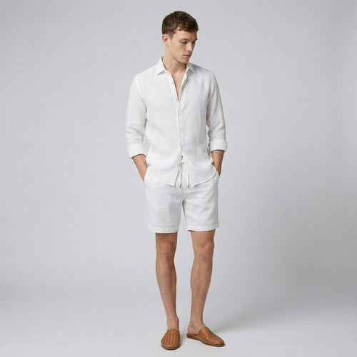 Celestiella | Men's Shirt in Premium Linen with Soft Collar | Breathable Comfort for Effortless Style