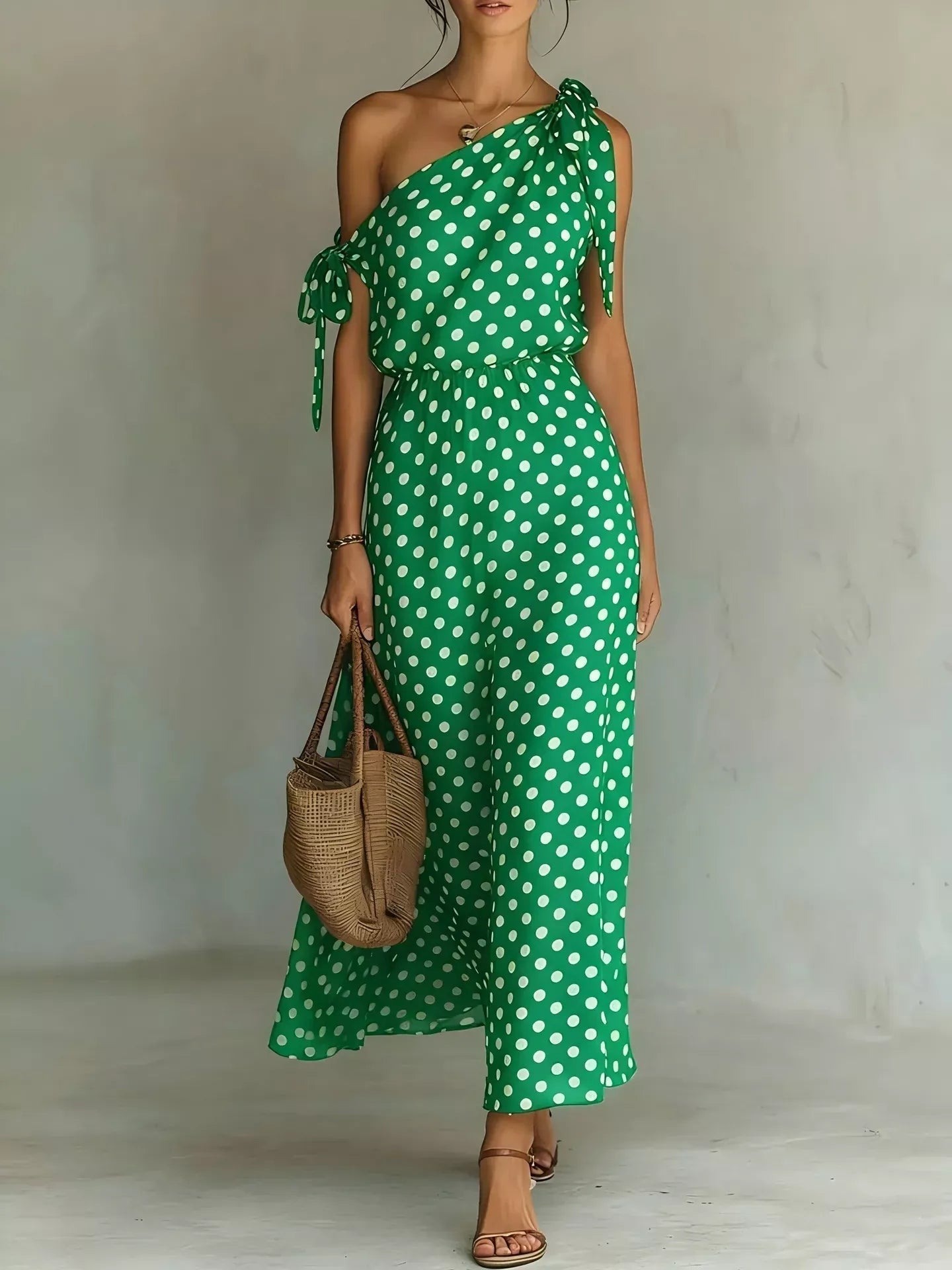 Chic Collection | Women's Maxi Dress with One-Shoulder Design | Versatile Summer Dress for Effortless Style