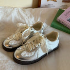 Chic Lace-Up Sneakers | Stylish Footwear with Satin Ribbon Laces | Trendy Soft Girl Aesthetic for Effortless Fashion