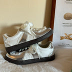 Chic Lace-Up Sneakers | Stylish Footwear with Satin Ribbon Laces | Trendy Soft Girl Aesthetic for Effortless Fashion