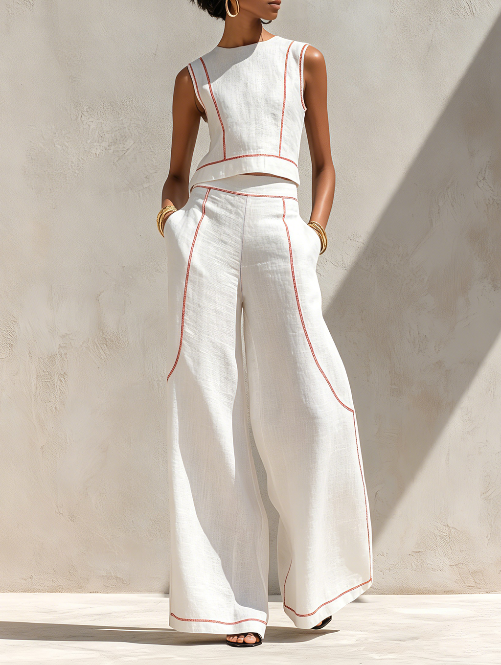Women's Linen-Blend Loungewear Set — Lightweight Two-Piece