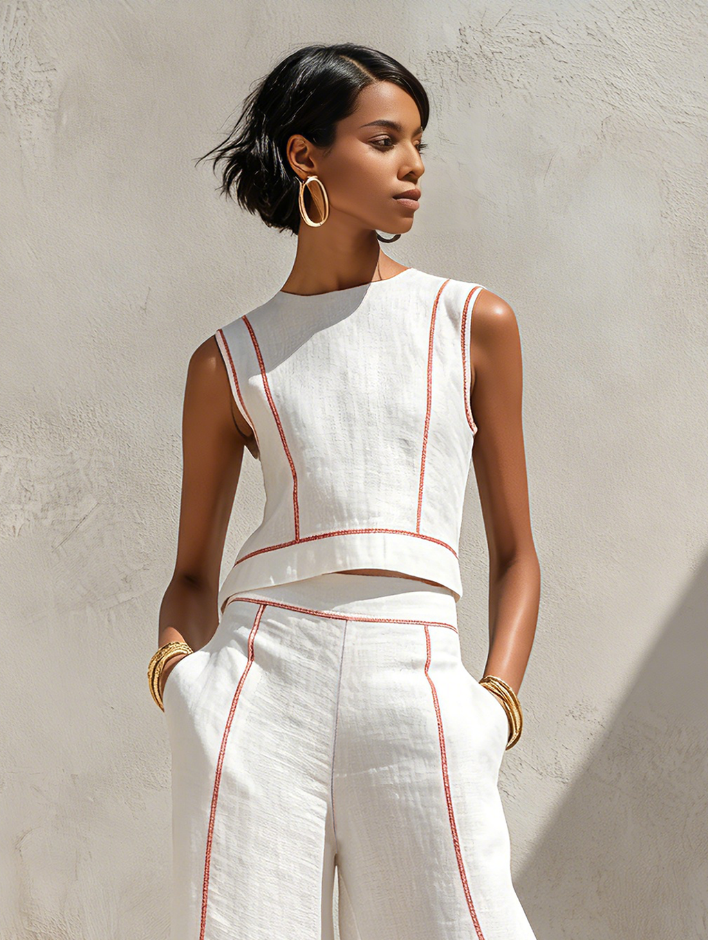 Women's Linen-Blend Loungewear Set — Lightweight Two-Piece