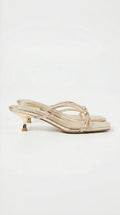 Women's Christina Collection | Mules Shoes with Knotted Metallic Straps | Elegant Slip-On Design for All-Day Comfort | P 0