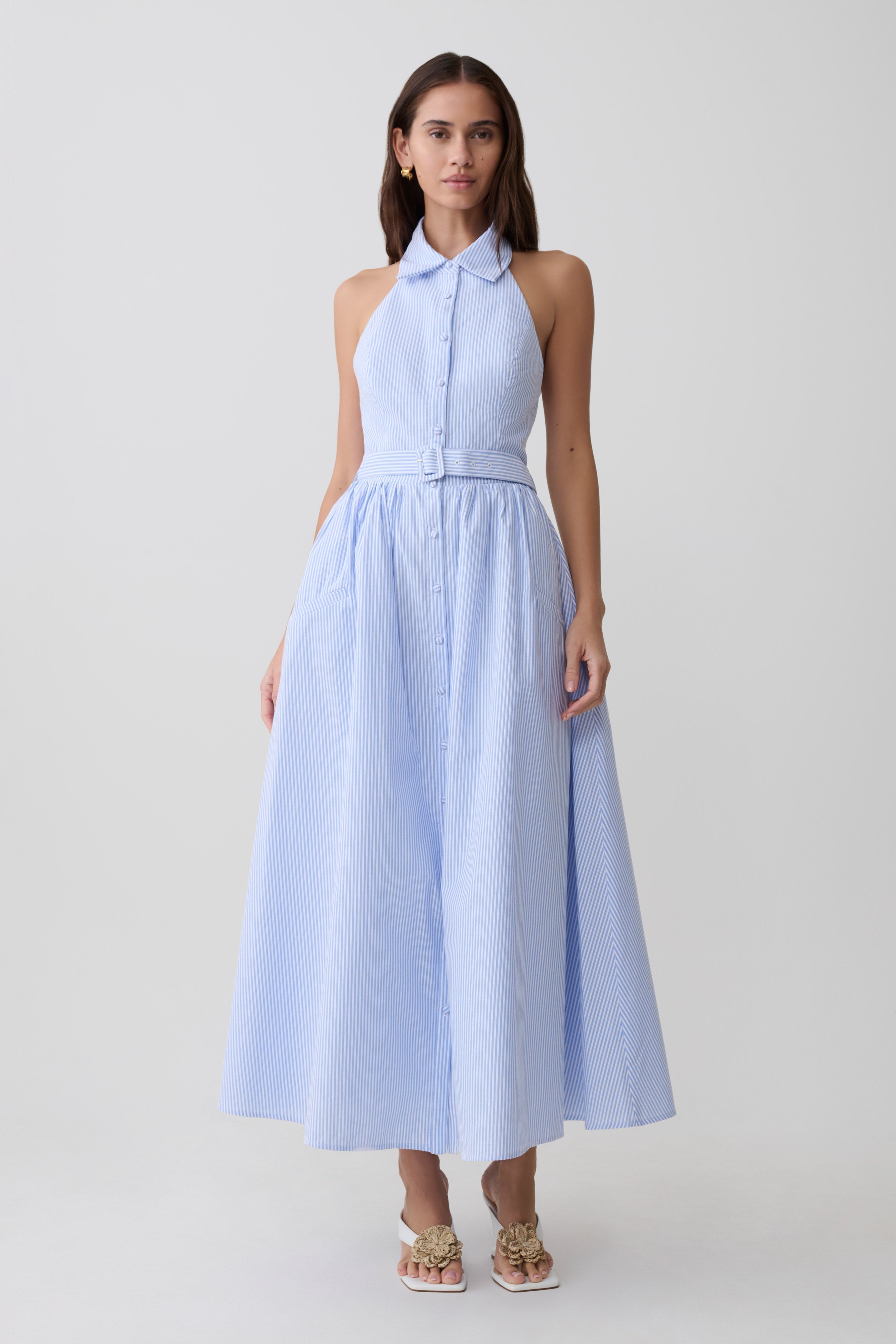 Collared A-Line Midi Dress — Vintage Buttons