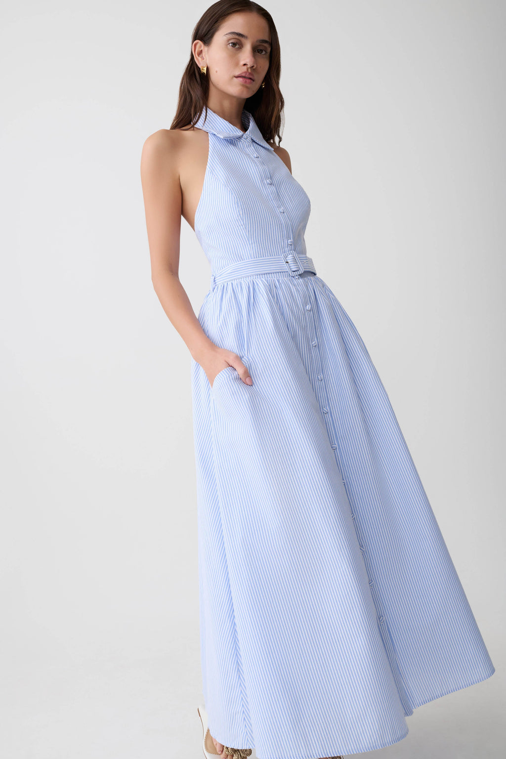 Collared A-Line Midi Dress — Vintage Buttons