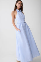 Collared A-Line Midi Dress — Vintage Buttons