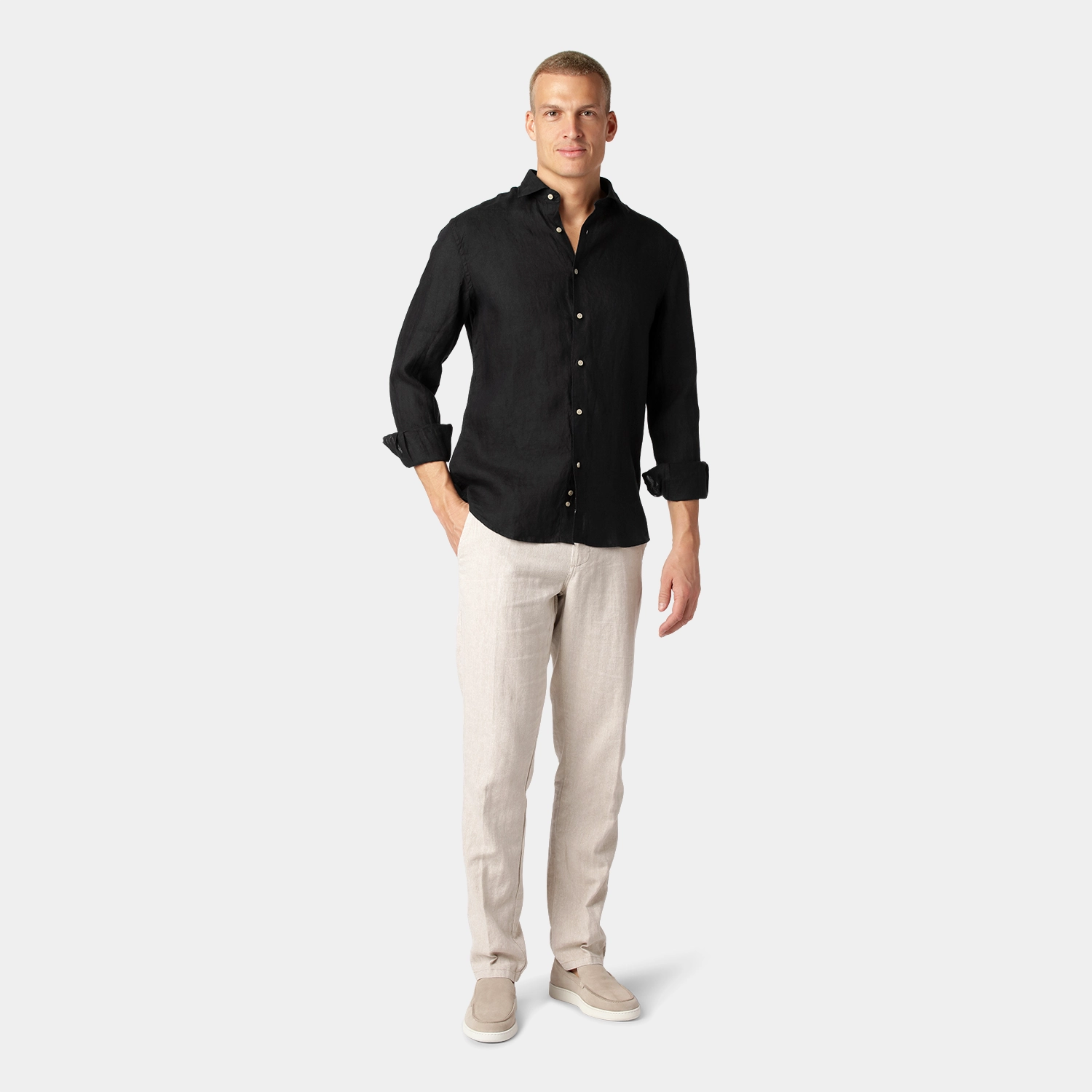 Classic Collection | Men's Shirt in Black Linen with Premium Comfort | Versatile Style for Any Occasion