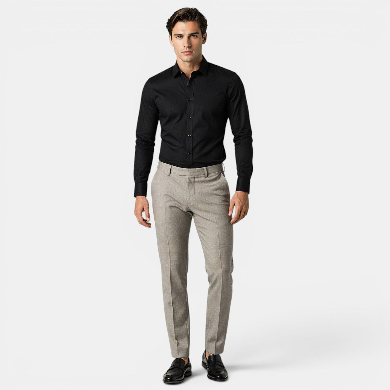Classic Collection | Men's Shirt in Crisp White Cotton with Tailored Fit | Versatile Style for Any Occasion