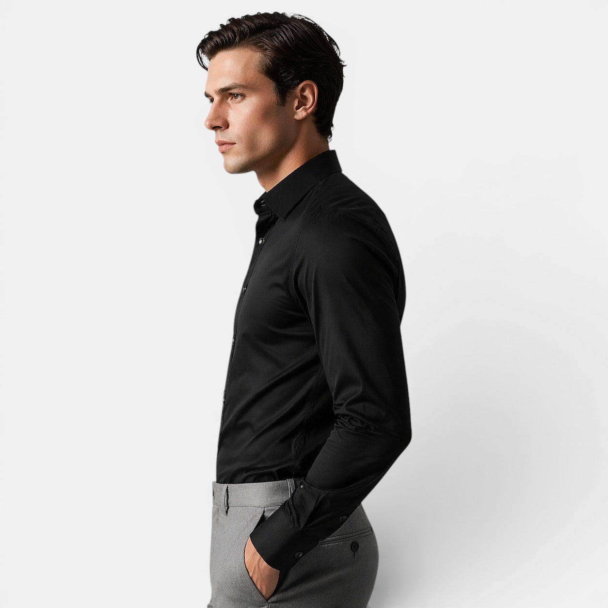 Classic Collection | Men's Shirt in Crisp White Cotton with Tailored Fit | Versatile Style for Any Occasion