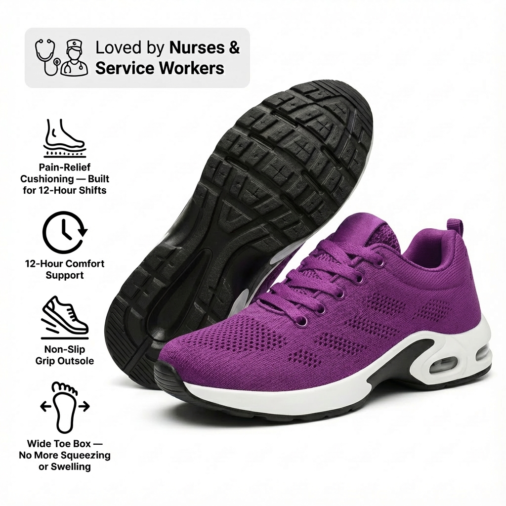 Comfortable Work Shoes — Arch Support, Cushioned