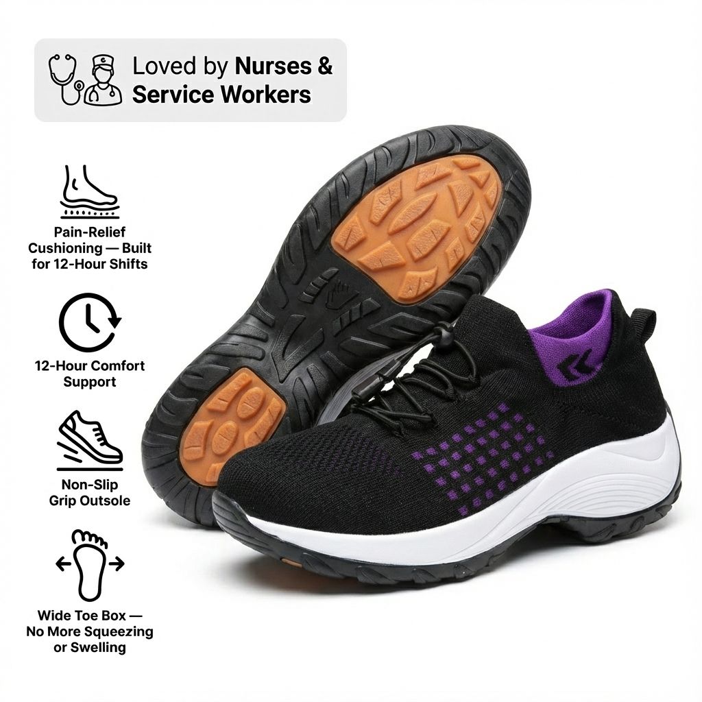 Comfort Work Shoes | Non-Slip Design with Arch Support | Lightweight Footwear for All-Day Relief