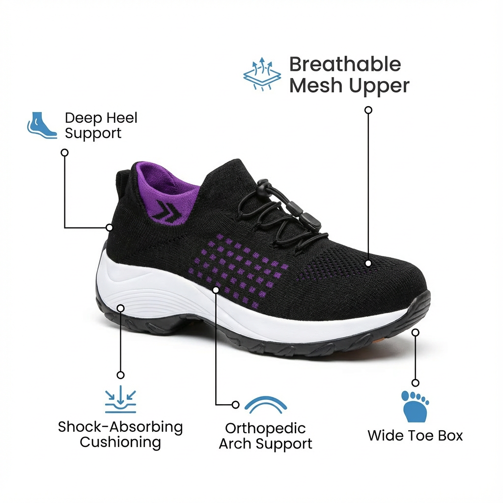 Comfort Work Shoes | Non-Slip Design with Arch Support | Lightweight Footwear for All-Day Relief