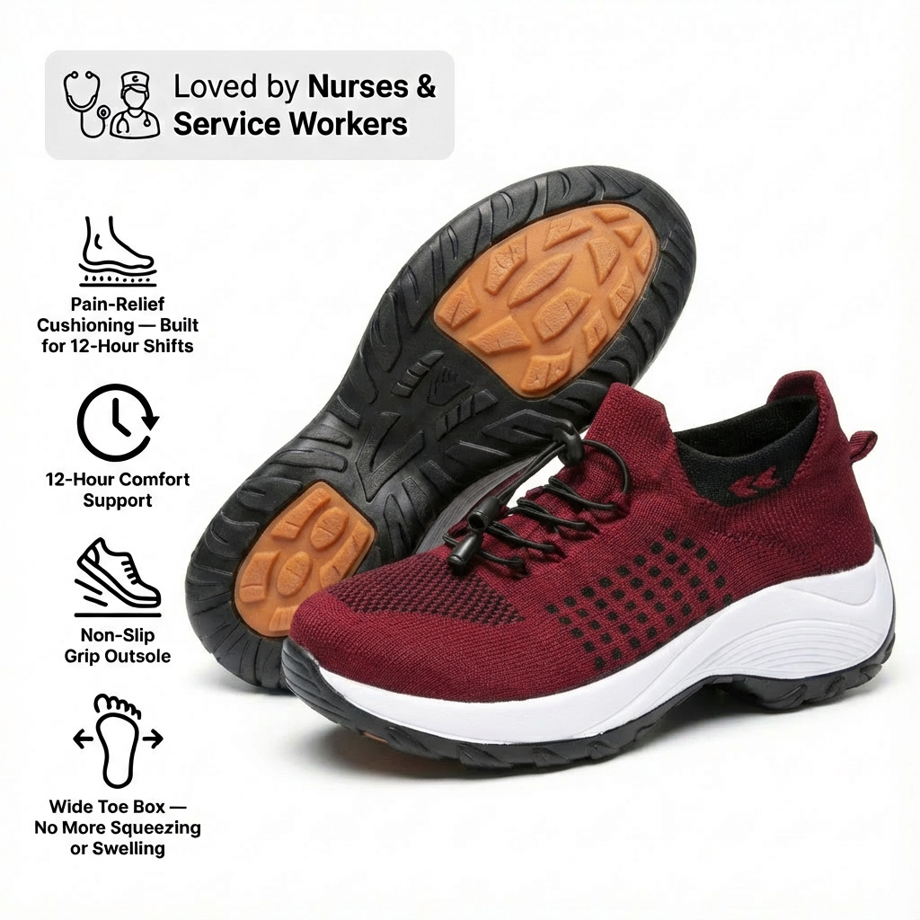 Comfort Work Shoes | Non-Slip Design with Arch Support | Lightweight Footwear for All-Day Relief