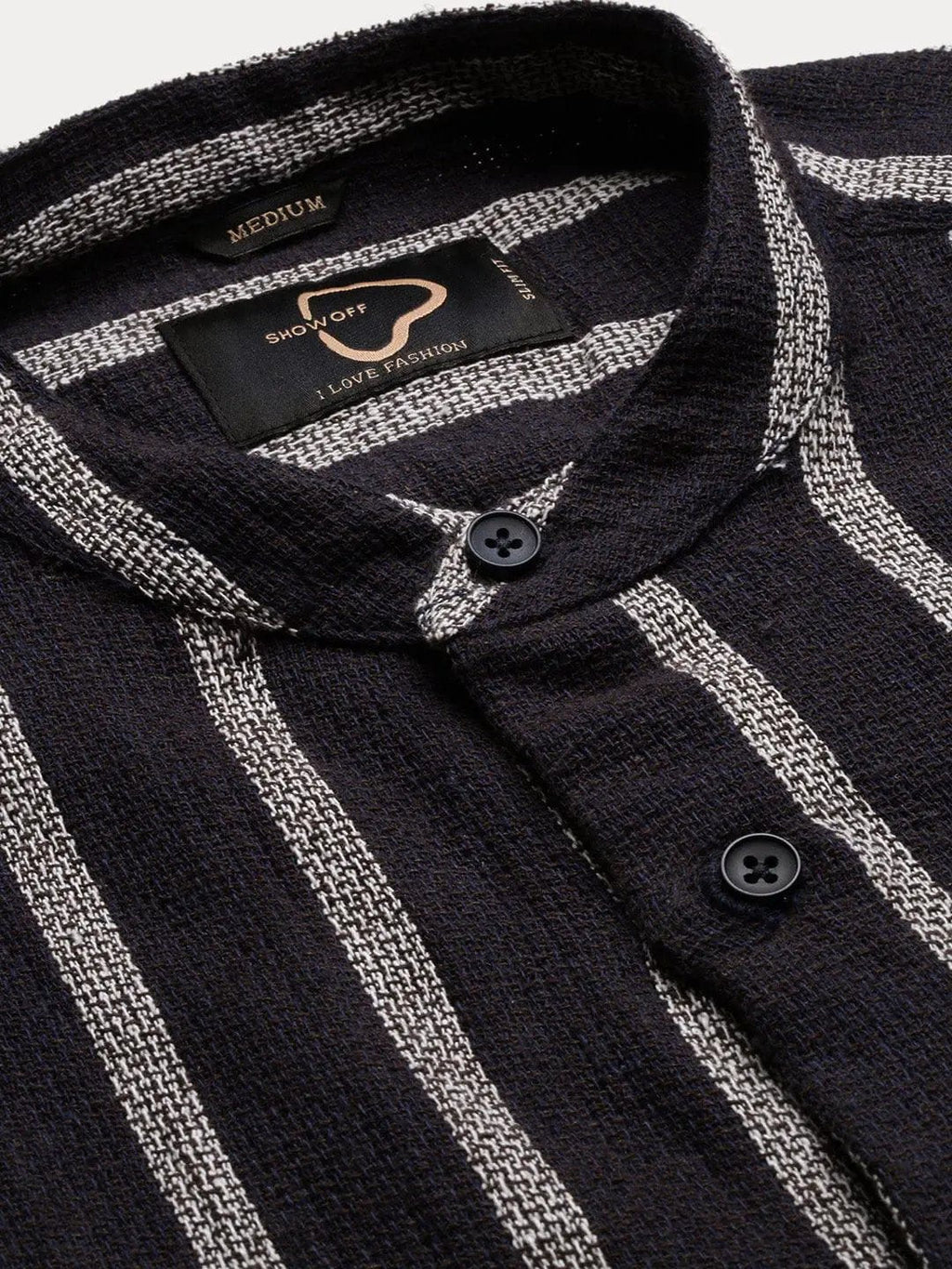 Contemporary Style | Men's Shirt with Mandarin Collar & Stripes | Versatile Design for All-Day Comfort