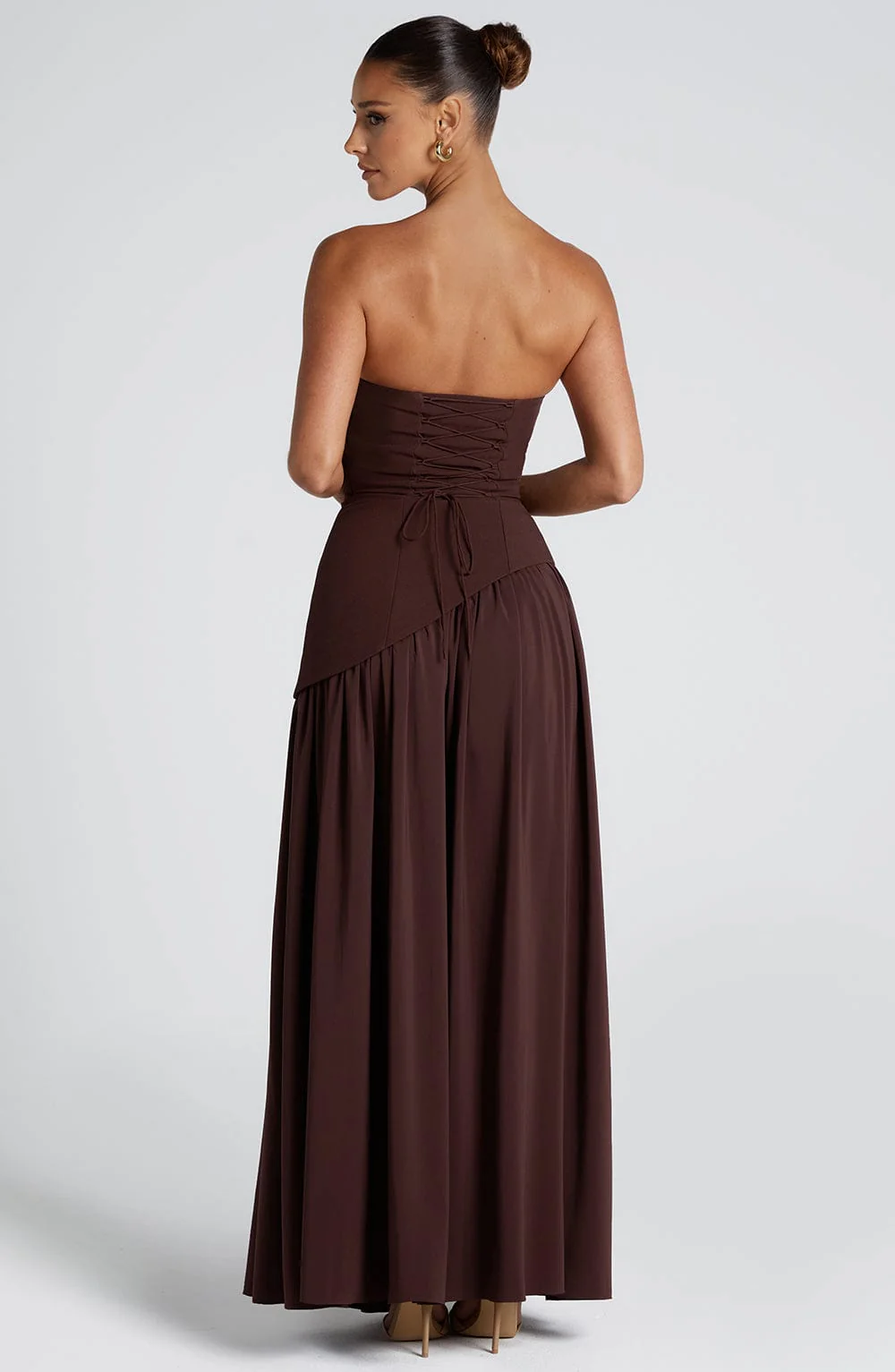 Crimson Allure – Red Maxi Dress with Asymmetrical Hem