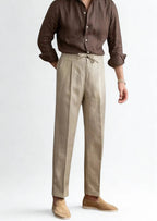 Women's Drawstring Coastal Trousers - Sand 1