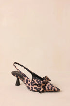 Women's Dreamy Gleam Leopard Print Slingback Kitten Heels | Heel Measures 2.25" in Height 1
