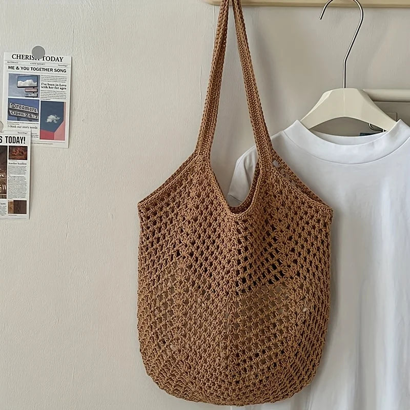 Crochet Mesh Tote Bag — Lightweight Shoulder Bag