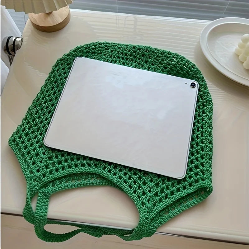 Crochet Mesh Tote Bag — Lightweight Shoulder Bag