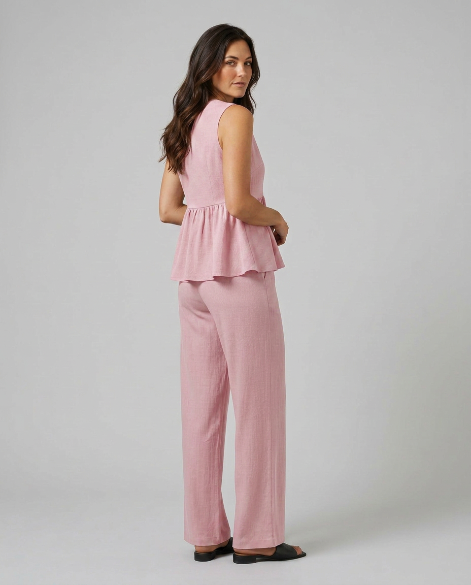 Elaine Collection | Wide-Leg & V-Neck Matching Set | Effortless Co-Ord