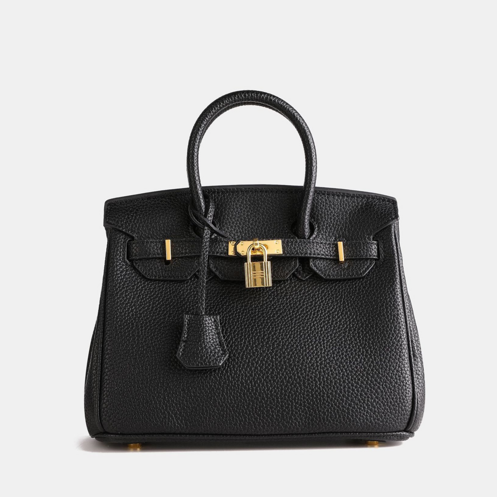 Women's Textured Handbag — Secure-Closure Shoulder Bag