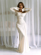 Elegant Collection | Long Sleeve Maxi Dress with Clean Lines | Versatile Style for Effortless Elegance