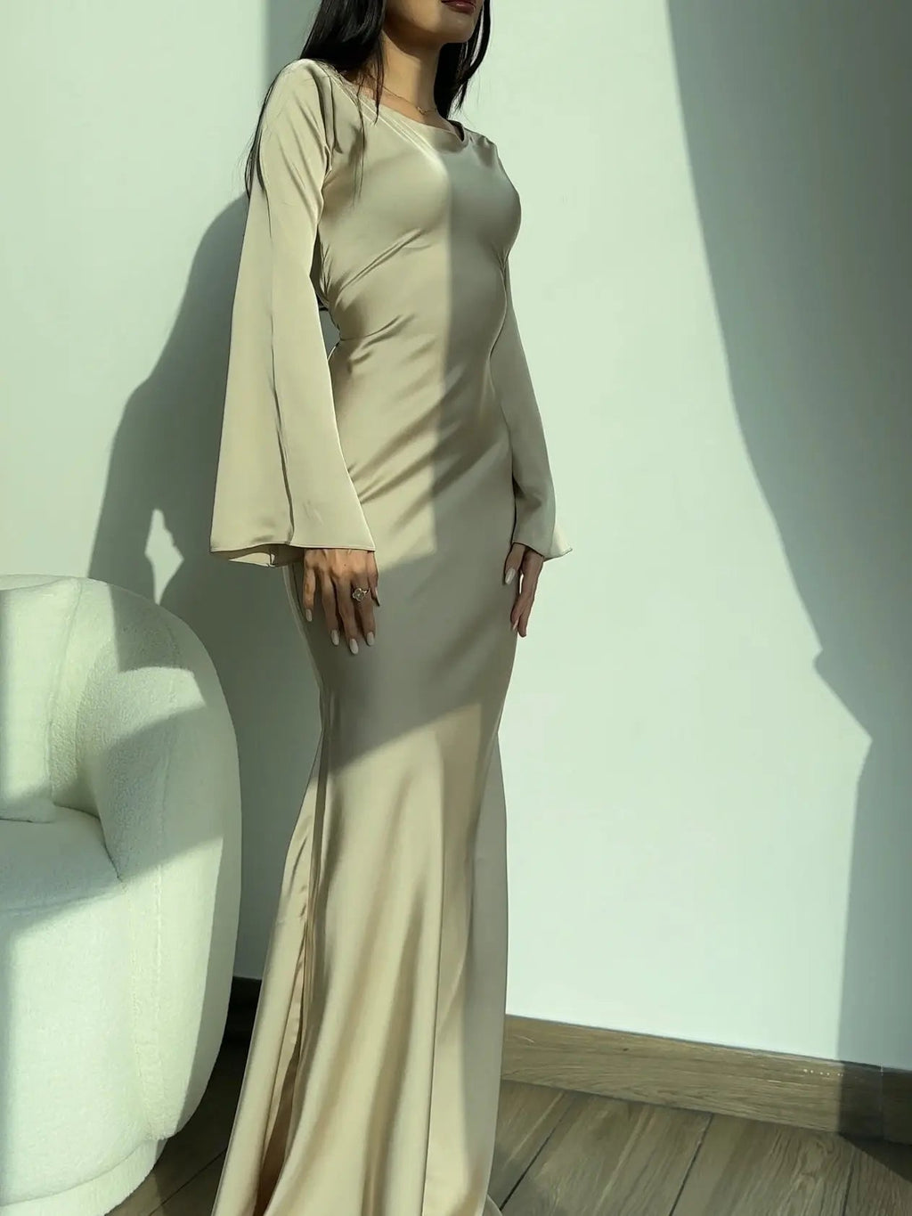 Elegant Collection | Long Sleeve Maxi Dress with Clean Lines | Versatile Style for Effortless Elegance