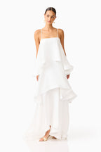 Tiered Maxi Dress — Adjustable Straps, Flared