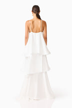 Tiered Maxi Dress — Adjustable Straps, Flared