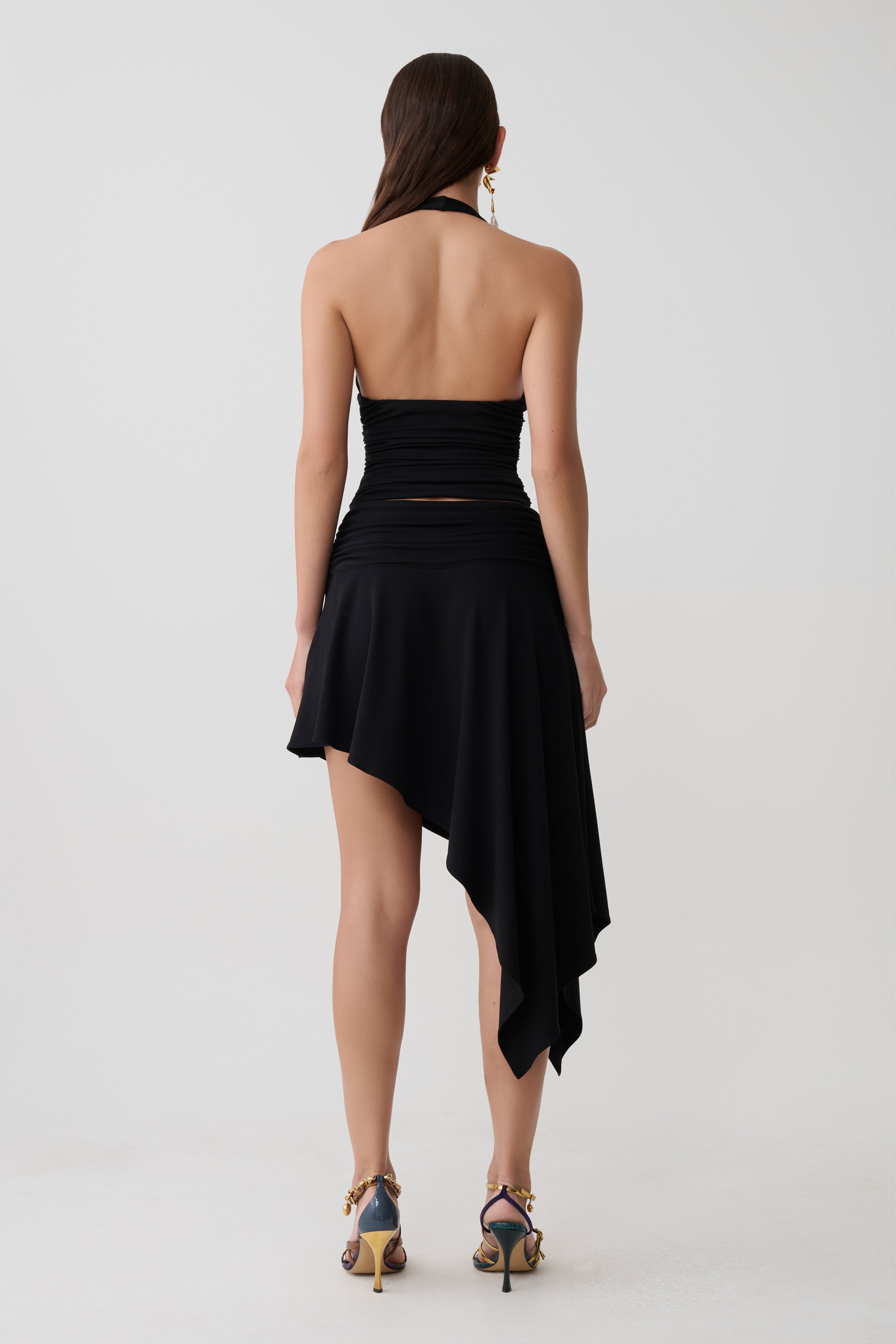 Elegant Gathered Halter Top – Women's Going Out Tank with Sculpted Fit
