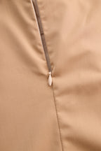 Khaki Neck-Tie Blouse — Women's Versatile Top