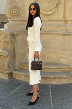 Elegant Knit Matching Set | Ruffled Hem & High-Waisted Co-Ord | Timeless Style