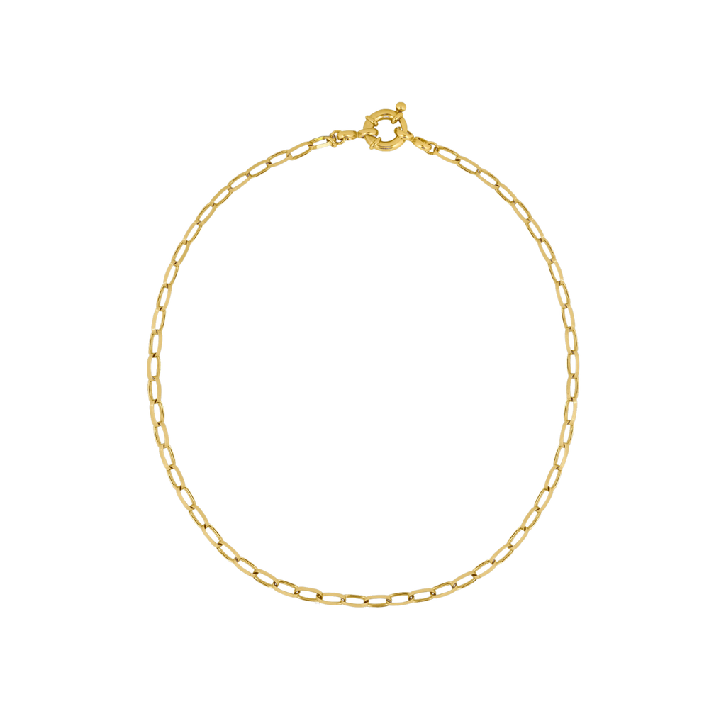Elegant Link Chain | Gold Necklace with Keshi Pearl Pendant | Chic Accessory for Any Occasion