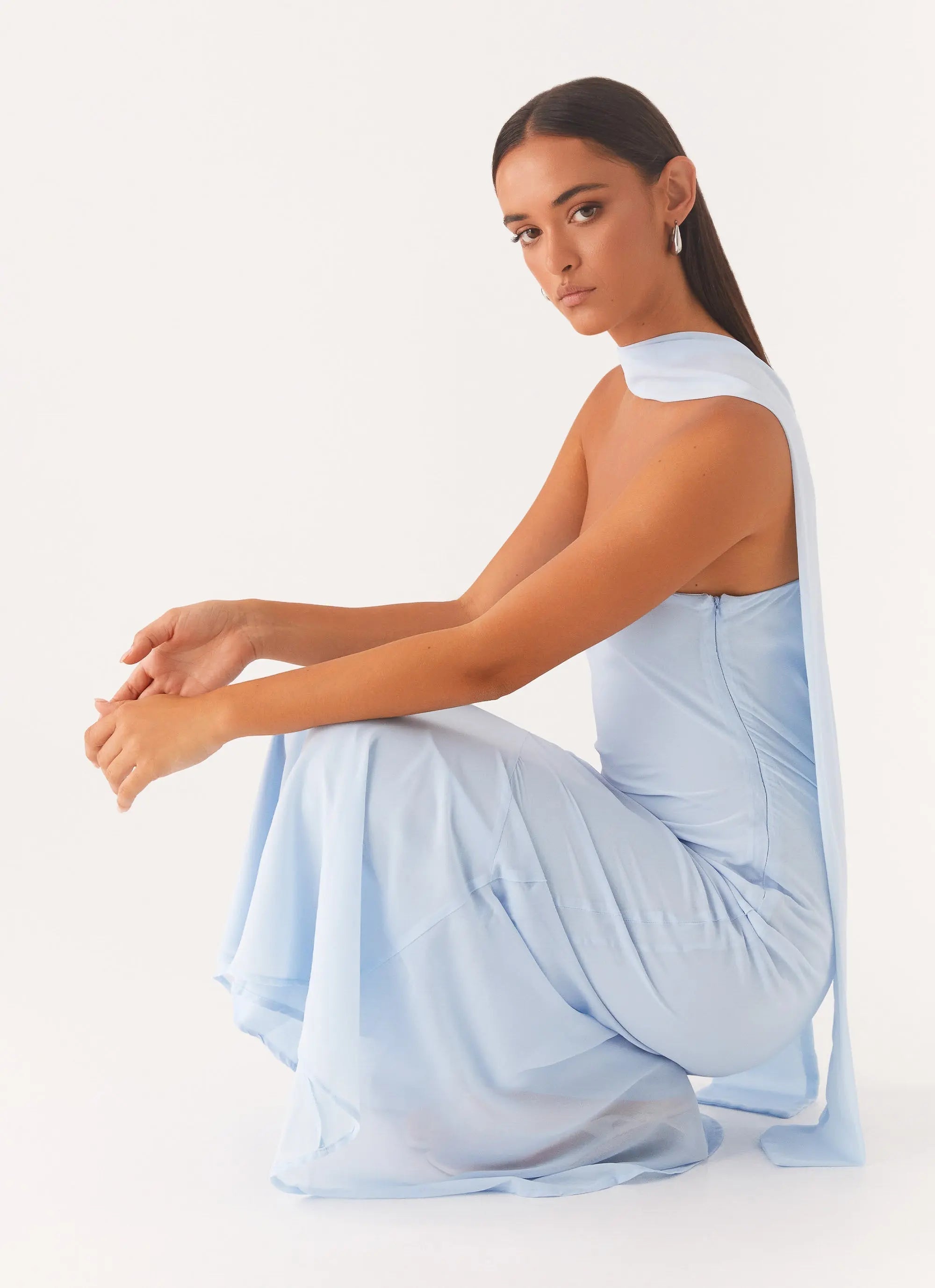 Women's Elegant Maxi Dress | Strapless Chiffon Dress with Asymmetrical Skirt | Perfect for Evening Events - Women's | Ma 4