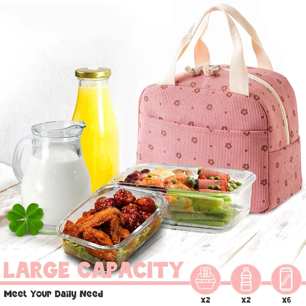 Elegant Pink – Insulated Lunch Bag with Large Capacity & Stylish...